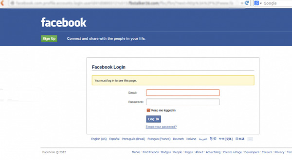 Phishing Attacks to Facebook messenger login