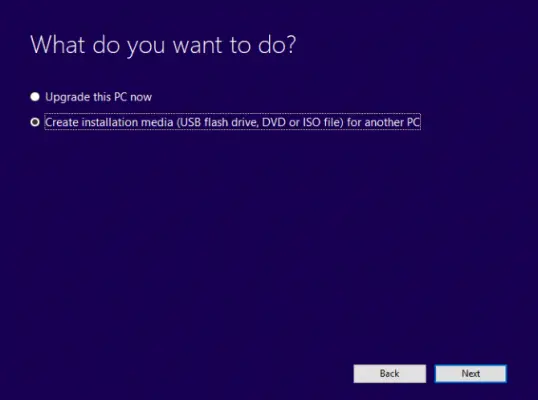 Create Windows 10 installation media