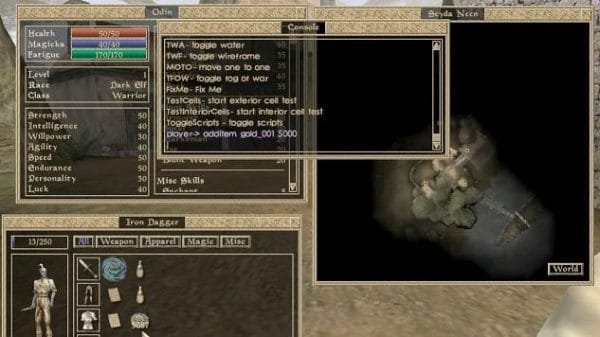 morrowind how to add item console