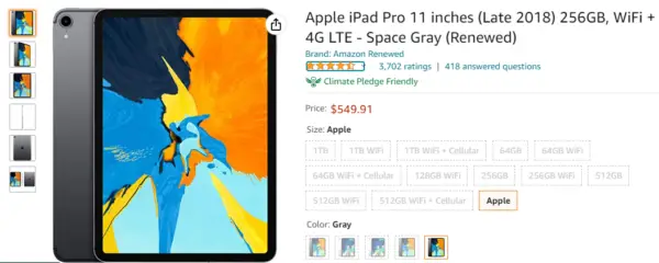 Picture: Buy used iPad Pro 11 Inch from Amazon